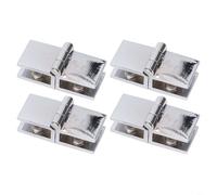 4 cerniere per porte in vetro a 180 gradi a doppio lato, per spessore da 5 mm a 8 mm, struttura in lega di zinco per una maggiore durata e resistenza alla ruggine