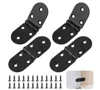 4 cerniere pieghevoli per tavolo in acciaio inox, cerniere rotonde a vite a 180 gradi, cerniera da tavolo, cerniera pieghevole (nero)