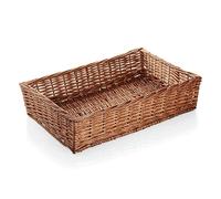 4 cesti per buffet rettangolari in vimini, marrone, 60 x 40 x 14 cm