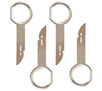 4 chiavi per rimozione autoradio, chiavi di estrazione per autoradio, perni in acciaio inox, adattatore radio, strumento di smontaggio per Volkswagen, Ford, Focus, Fiesta, Mondeo, Audi, Mercedes,