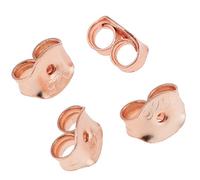 4 chiusure a farfalla per orecchini, in argento Sterling 925, colore oro rosa