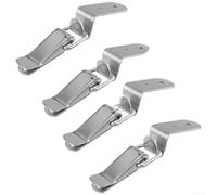 4 chiusure a gancio con design ad angolo retto per applicazioni industriali, realizzate in acciaio al carbonio e rivestite con nichel per una maggiore protezione