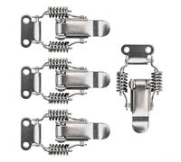 4 chiusure a molla in acciaio inox con doppia molla, morsetto resistente alla ruggine per cassetta degli attrezzi, cassette di legno e armadi, argento (S)