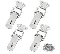 4 chiusure a vite in acciaio inox con viti, serratura a leva, 72 mm, chiusura a leva, chiusura a molla, leppola, clip a morsetto, chiusura a scatola, serratura per cassetto degli attrezzi