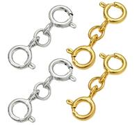 4 chiusure in SIL-ver Go-ld, doppie fibbie, chiusura di estensione della collana, doppia molla C/lasps, connettore a molla doppio C/lasps, clip per bracciali, collane estensione del braccialetto Cl