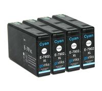 4 Ciano Cartucce d'inchiostro per Epson Workforce Pro WF-5110DW, WF-5190DW