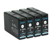 Go Inks Cartucce d'inchiostro per Epson Workforce Pro WF-5110DW/WF-5190DW 4x Ciano