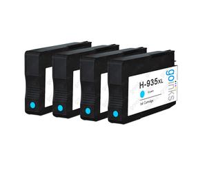 4 Ciano Cartucce d'inchiostro rimpiazzare HP 935C (935XL) non-OEM / Compatible
