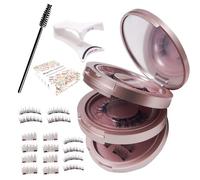 4 ciglia magnetiche pare, ciglia magnetiche 3D, naturalmente riutilizzabili con magnete, extension magnetiche, senza eyeliner, ciglia magnetiche con pinza, ciglia magnetiche (rosa)