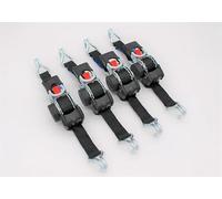 4 cinghie di ancoraggio automatiche con gancio a punta, 1,8 m x 25 mm, 300/600 daN