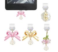 4 ciondoli a forma di iniziale per Kindle, graziosi tappi antipolvere a forma di fiocco, compatibili con e-reader, telefono, iPad con porta di ricarica di tipo C/USB C CP11-G