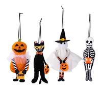 4 ciondoli decorativi per Halloween, strega da appendere, a forma di zucca, fantasma, gatto nero, per strani e strani temi di Halloween, albero per feste, albero di famiglia, forniture decorative (A)