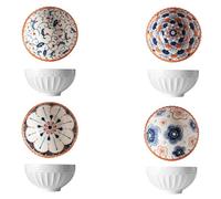 4 Ciotole Ceramica Set,Ciotola Colazione,350 Ml Ciotole Per Dessert In Ceramica, Ciotole Per Insalata,Gelato,Salse Per Salse,Biscotti, Dessert,Noci,Frutta