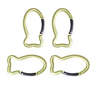 4 clip a molla in alluminio a forma di pesce, portachiavi, moschettone, portachiavi, fibbia, 4 pezzi
