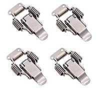 4 clip a pressione in acciaio inox con sgancio rapido, per catenacci, armadi e cassetti