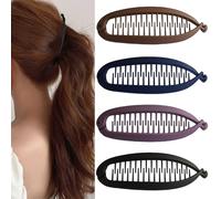 4 Clip Capelli Donna Banana Clip Forcina per Capelli Con Clip a Banana Retrò Clip per Capelli Banana Clip Capelli Forcine Grandi Forcine per Capelli da Donna 4 Colori Adatte a Donne e Ragazze