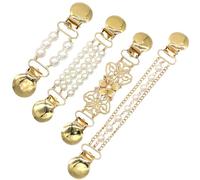 4 clip dorate con perle per maglioni, stile vintage, con perle finte, per vestiti, maglioni, spille per abiti, spille, cardigan, scialle, accessori decorativi per donne e ragazze