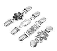 4 clip per abbigliamento, clip per vestiti, clip per abiti, clip per avvolgere il retro, stile vintage, elastico, per scialle, cardigan, colletto, vita, maglione, per tenere insieme il maglione, per