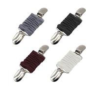 4 Clip per Cardigan, Maglioni e Sciarpe, Fibbie Anti-Esposizione per Camicie (Nero, Grigio, Bianco, Rosso Bordeaux) (11,5 x 3,1 cm), Metallo