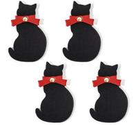 4 Clip per Segnalibro Gatto Nero, Segnalibri Magnetici Gatto, Segnalibro del Gatto, Segnalibri in Pelle di Gatto, Segnalibri di Gatti Carini, Regalo Perfetto per Gli Amanti dei Libri
