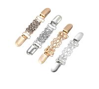 4 clip RCA, clip per vestiti, cardigan, clip per manicotti da donna, in lega vintage, clip per la vita creativa, cappotto, collare, sciarpe, cappotto (oro, argento)
