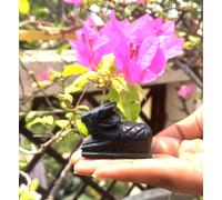 4 cm Lucky Black Stone Nandi Stone Shiv Linga Good Luck Mahakal Hindu Puja Re...