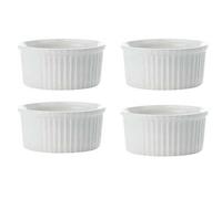 4 COCOTTE RAMEQUIN DA FORNO PORCELLANA BIANCA 12X4,5 CM
