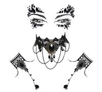 4 collane gotiche e bracciali gioiello steampunk, accessori per donna, collare vittoriano retrò con ingranaggi e pizzo, vampiro schiavo, costume steampunk per Halloween e Pasqua