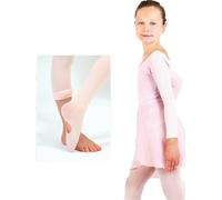 4 Collant Danza Convertibili Bambina 50Den in Microfibra Aquilone