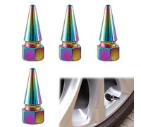 4 Colore Arcobaleno MTB Bike Schrader Tappo Valvola in Lega di Alluminio Auto Moto Cerchione Pneumatico Stelo Copertura Antipolvere