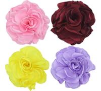 4 colori delicati in tessuto di raso rosa spilla elegante camelia fiore grande spilla spilla da bavero festa di nozze ballo banchetto per donne vestito vestito cerimonia vestiti accessori gioielli