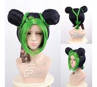 4 colori JoJo's Bizarre Adventure Golden Wind Jolyne Cujoh Parrucca Cosplay Panini Trecce Capelli sintetici Festa Halloween + Parrucca gratis Cappellino Verde