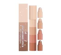 4 colori matita per ombretto perlato fine glitter liscio cremoso viso e occhi evidenziatore rossetto altamente pigmentato (beige taglia unica)