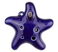 4 colori Ocarina 6 fori piccola stella marina Ocarina Alto C tono principiante Ocarina souvenir turistico giocattoli didattici ciondolo in ceramica (Color : Blue)