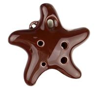 4 colori Ocarina 6 fori piccola stella marina Ocarina Alto C tono principiante Ocarina souvenir turistico giocattoli didattici ciondolo in ceramica (Color : Coffee)