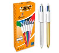 4 Colori Shine Penne Multicolore Set 12 Penne a Sfera a Scatto con Fusti dai