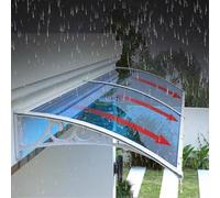 4 Colori Tettoia per Porta e Ingresso,Pensilina Tettoia per Porta Protezione Uv Pioggia Neve,Pensilina Copriporta in Policarbonato Non Deformato,Tendalino per Finestra (120x120cm/47"x47",B)