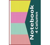 4 Column Colorful Notebook: Blank Notebook Colorful Paper, 8.27" x 11.69", 4 Column Log Book, Multipurpose Log Book, Horizontal Layout Notebook, Premium Color Pages, 80 Pages