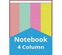 4 Column Colorful Notebook: Blank Notebook Colorful Paper, 8.5" x 11", 4 Column Multipurpose Log Book, 100 Pages