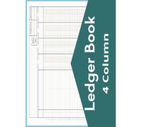 4 Column Ledger Book: 8.27 x 11.69" Horizontal Layout Accounting Ledger Book for Small Business or Personal Finance, Four Column Ledger Notebook for Bookkeeping, 4 Column Columnar Pad, 100 Pages