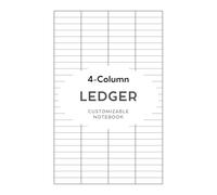 4-Column Ledger Notebook: Minimalist Four-Column Log Book | 6x9 | 120 Numbered Pages