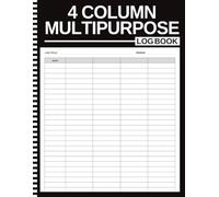4 Column Multipurpose Log Book: Customizable Four-Column Record Notebook with Index, Page Totals & Monthly Summary | Income, Expenses, Time, Inventory & Data | 8.5 x 11 | 120 Pages