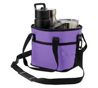 4 Compartment Drink Bag - Water Bottle Holder Tote, Insulated Multi Slot Beverage Carrier with Adjustable Shoulder Strap Outdoor Hydration Storage Bag for Camping Hiking Walking Beach Gym Travel