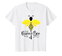 4° Compleanno L'ape Regina è 4 Anni Bumblebee Maglietta