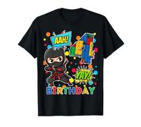 4° Compleanno Ragazzo Ninja Blocks Master Builder Kids Maglietta