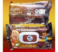 4 Conf. (288 Salviettine Umidificate) Piuma Lady Baby Profumazione Olio di Argan