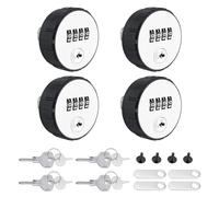 4 Confezione Combinazione Cabinet Lock, Serratura Digitale con Codice in Lega di Zinco Combinazione Cam Cilindro Codificato con Chiave per Cassetti Scatola Mailbox (36 mm)