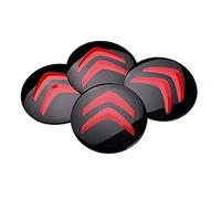 4 Confezione da Adesivi per Copricerchi per Citroen C5 X C4 C3 C2 C1,adesivi per Ruote, Coprimozzo Ruota, Adesivo Copricerchione,accessori Adesivi Badge,Red