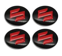 4 Confezione da Adesivi per Copricerchi per Suzuki JIMNY Grand Vitara Sx4 Swift 56MM,adesivi per Ruote, Coprimozzo Ruota, Adesivo Copricerchione,accessori Adesivi Badge,Red