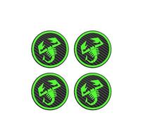 4 Confezione da Adesivi per Copriruota per ABARTH 56mm, Coprimozzo, Adesivo per Badge, Accessori per Auto, Accessori Decorativi,Green